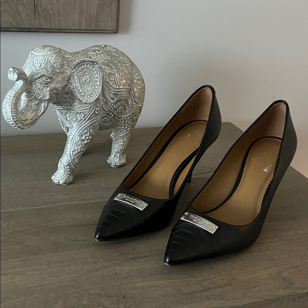 Coach Black Leather Heels